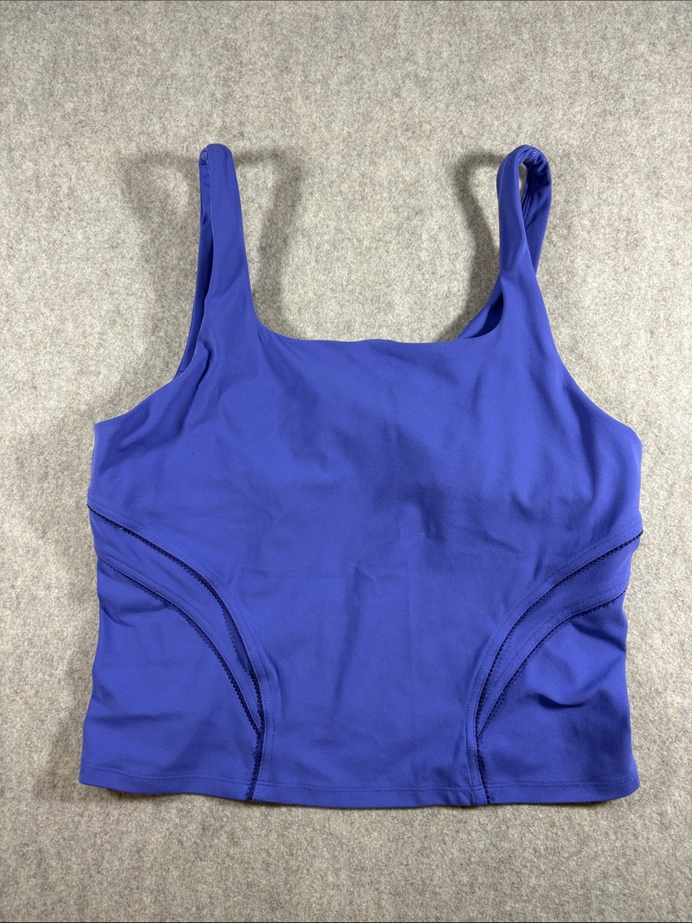 Lululemon Nulu & Mesh-Back Shelf-Bra Yoga Tank Top Charged Indigo size 12 EUC